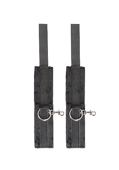 Anal Shots Toys Ouch Black White Velcro Hogtie With Hand and Ankle Cuffs Black