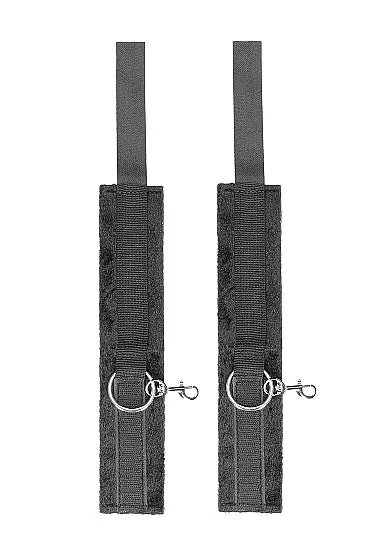 Anal Shots Toys Ouch Black White Velcro Hogtie With Hand and Ankle Cuffs Black