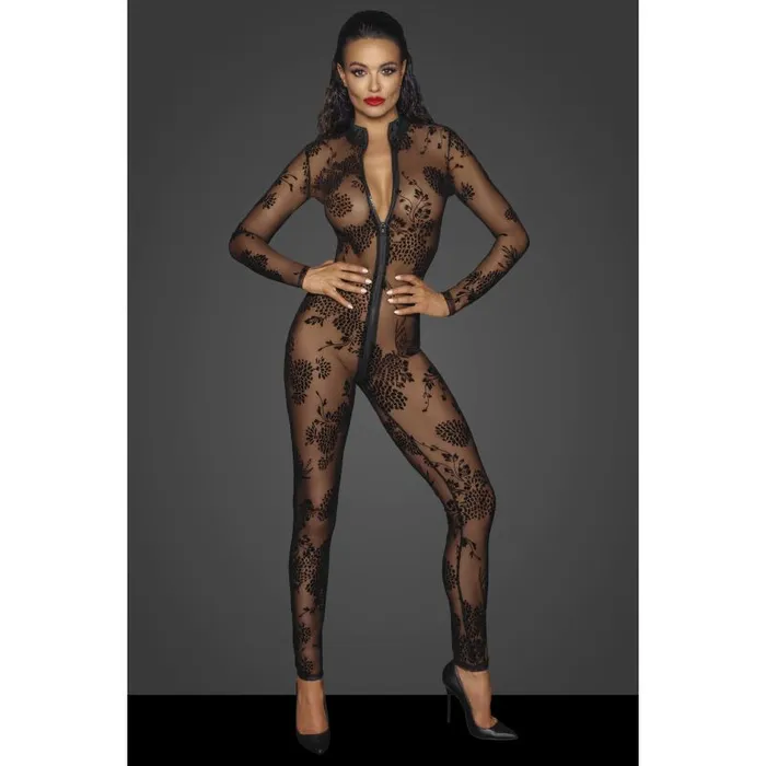 Anal Noir Noir Long Tulle Overall w 3 Way Zipper Black SML