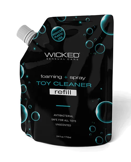 Vibrators Wicked Sensual Care Wicked Sensual Care Foaming Spray Toy Cleaner Refill Pouch 24 oz
