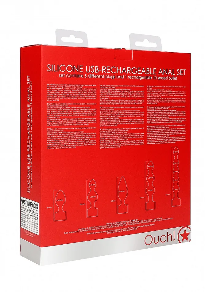 Anal Ouch OUCH Silicone Rechargeable Anal Set