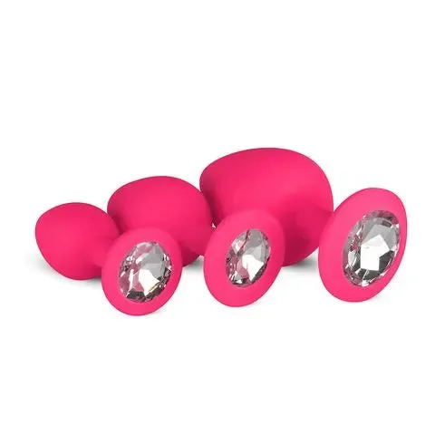EasyToys Anal Diamond Silicone Butt Plug Set 3 Pack