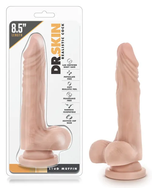 Blush Dr Skin Stud Muffin 85 Dong wSuction Cup Blush Novelties Dildos