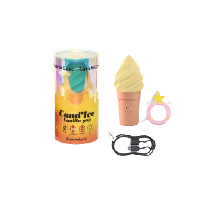 CandIce Vanilla Pop Silicone Ice Cream Cone Vibrator Lovely Planet Female Sex Toys