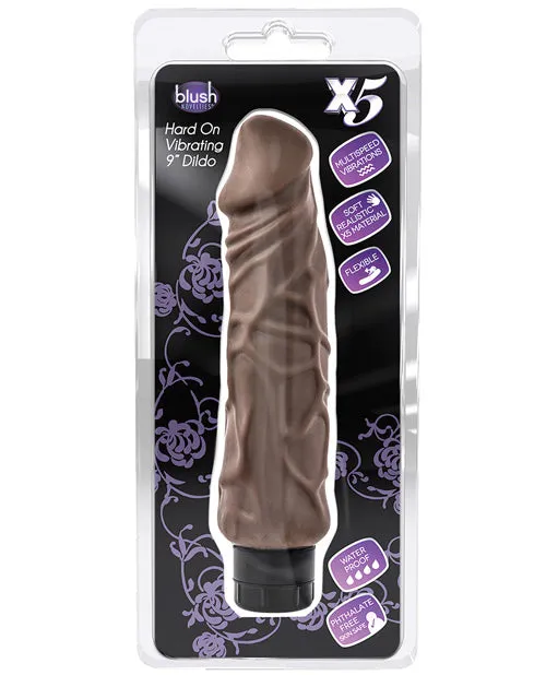 Dildos Blush X5 Plus Hard On Vibrating 9 Dildo Brown Blush Novelties