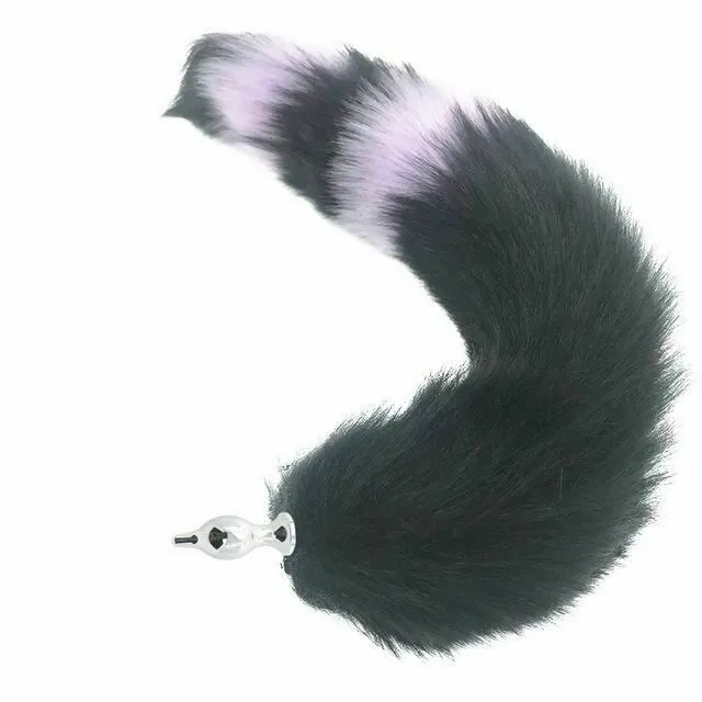 House of Dasein Anal Butt Plug Tails Black Fox Tail Anal Butt Plug Faux Fur Stainless Steel Cosplay Bdsm Pet Play