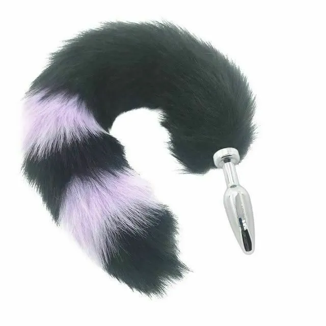 House of Dasein Anal Butt Plug Tails Black Fox Tail Anal Butt Plug Faux Fur Stainless Steel Cosplay Bdsm Pet Play