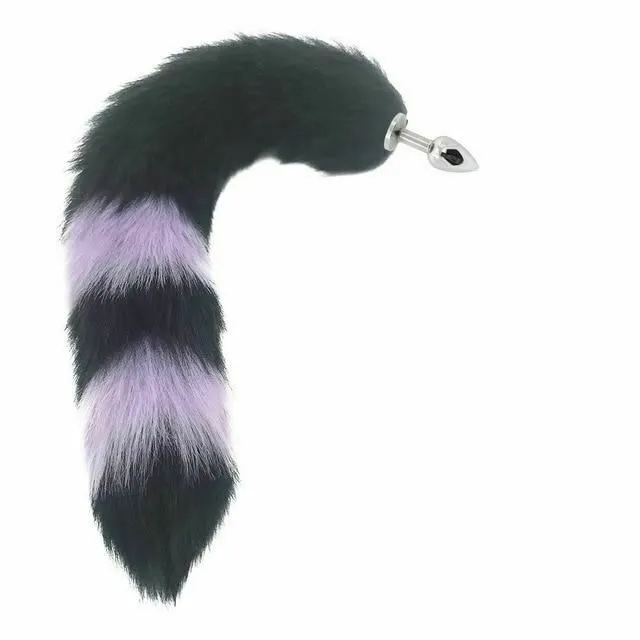 House of Dasein Anal Butt Plug Tails Black Fox Tail Anal Butt Plug Faux Fur Stainless Steel Cosplay Bdsm Pet Play