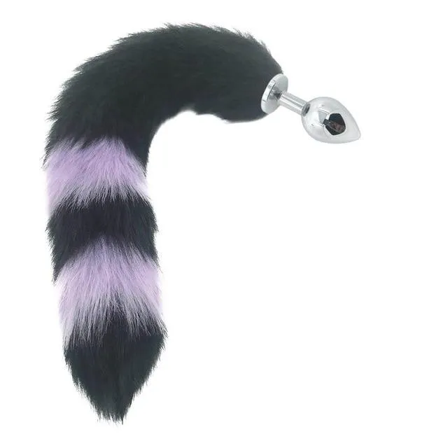 House of Dasein Anal Butt Plug Tails Black Fox Tail Anal Butt Plug Faux Fur Stainless Steel Cosplay Bdsm Pet Play