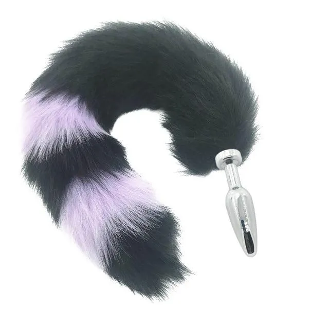 House of Dasein Anal Butt Plug Tails Black Fox Tail Anal Butt Plug Faux Fur Stainless Steel Cosplay Bdsm Pet Play