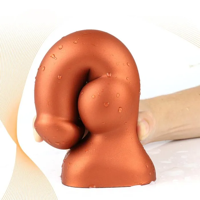 House of Dasein Dildos Realistic Dildos Soft Huge Realistic Dildo Silicone Cock And Balls Dong Gold Black Penis