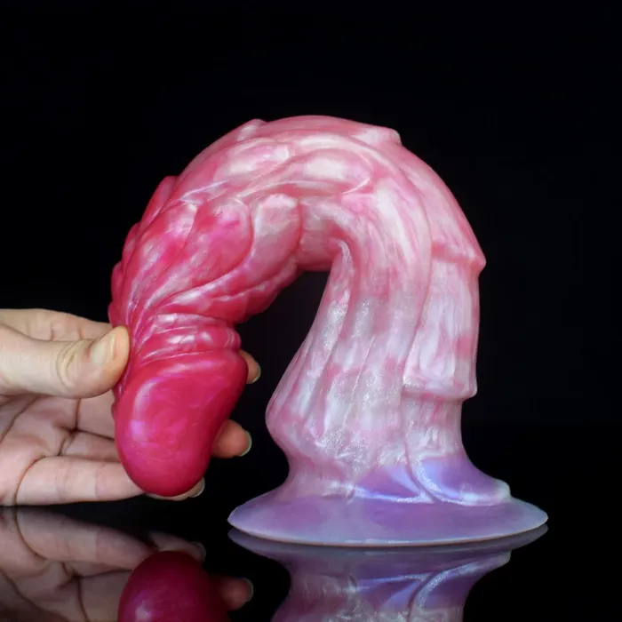 House of Dasein Female Sex Toys Fantasy Dildos Silicone Curved Penis Ribbed Fantasy Dragon Dildo With Suction Cup Female
