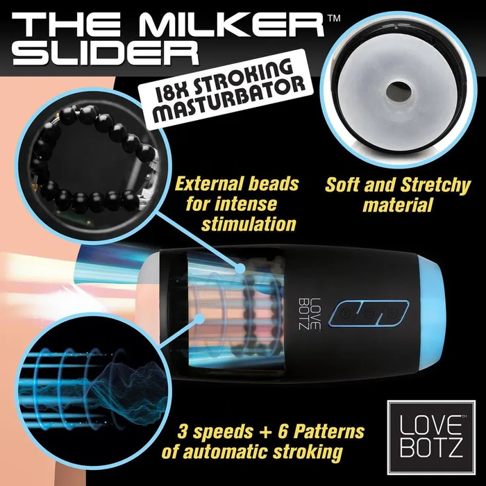 Male Sex Toys XR Brands The Milker Slider 18x Stroking Masturbator