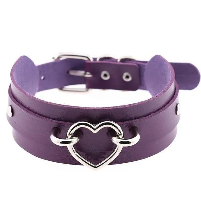 Restraints House of Dasein Necklaces Pendants Vegan Leather Heart Collar