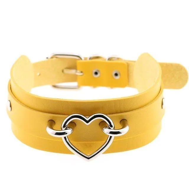 Restraints House of Dasein Necklaces Pendants Vegan Leather Heart Collar