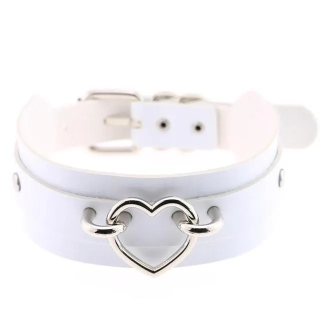 Restraints House of Dasein Necklaces Pendants Vegan Leather Heart Collar