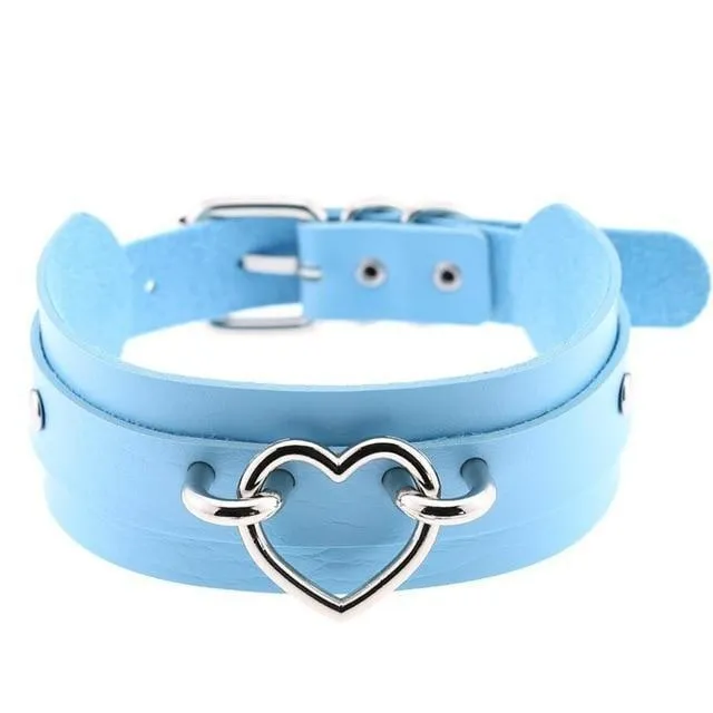 Restraints House of Dasein Necklaces Pendants Vegan Leather Heart Collar
