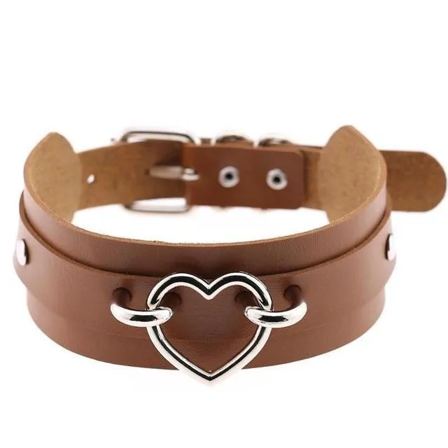 Restraints House of Dasein Necklaces Pendants Vegan Leather Heart Collar