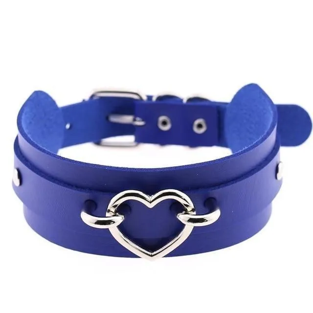 Restraints House of Dasein Necklaces Pendants Vegan Leather Heart Collar