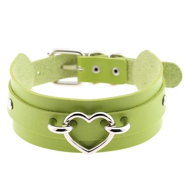 Restraints House of Dasein Necklaces Pendants Vegan Leather Heart Collar
