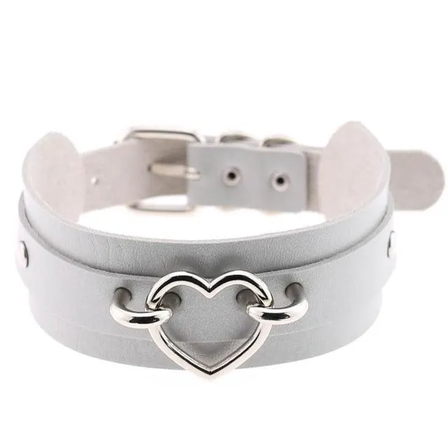 Restraints House of Dasein Necklaces Pendants Vegan Leather Heart Collar