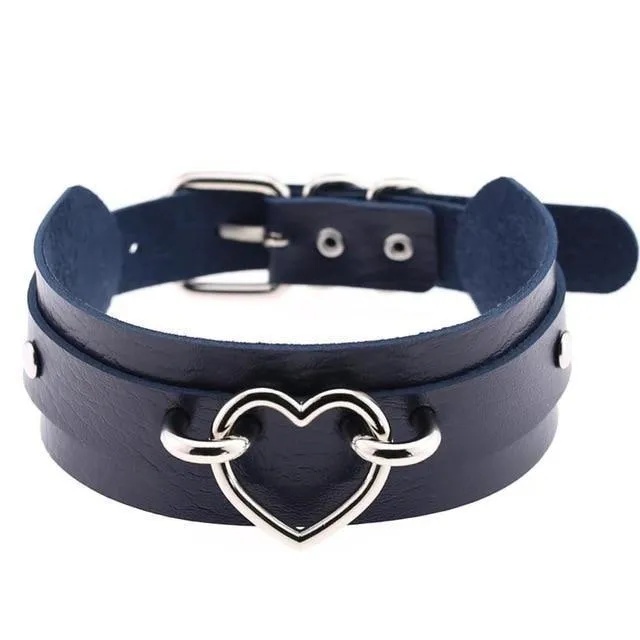 Restraints House of Dasein Necklaces Pendants Vegan Leather Heart Collar