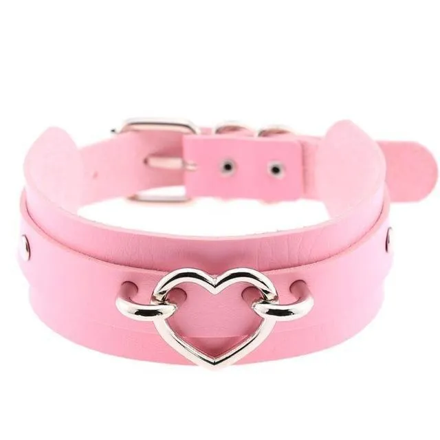 Restraints House of Dasein Necklaces Pendants Vegan Leather Heart Collar