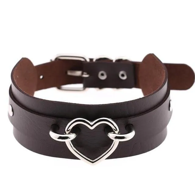 Restraints House of Dasein Necklaces Pendants Vegan Leather Heart Collar