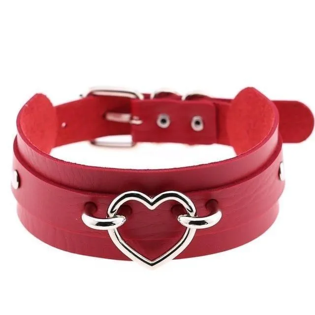 Restraints House of Dasein Necklaces Pendants Vegan Leather Heart Collar