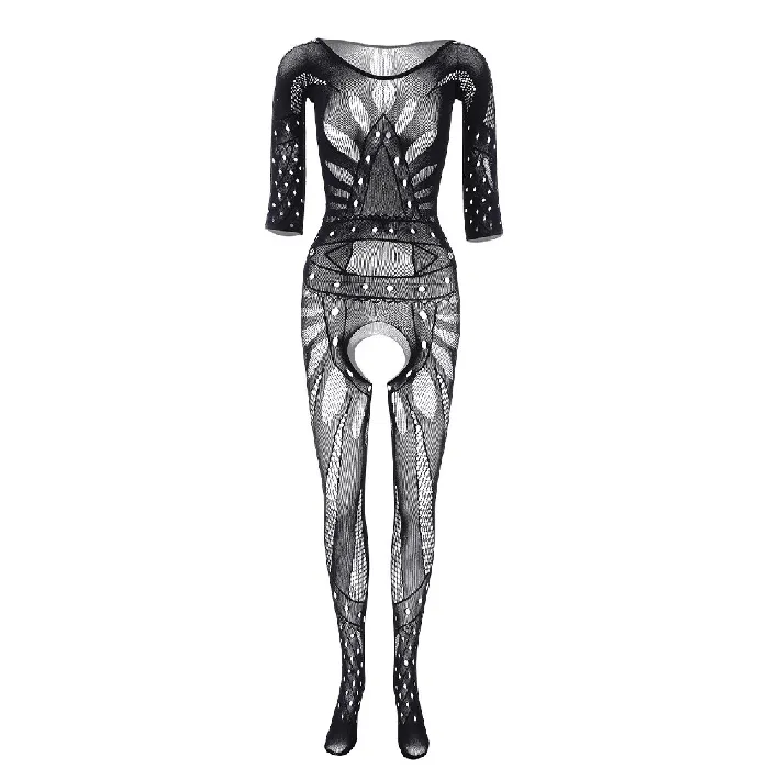Bodystockings Playsuits EVEs SECRETS Womens Sexy Bodysuit Fishnet Erotic Bodystocking Mesh Pantyhose for Ladies