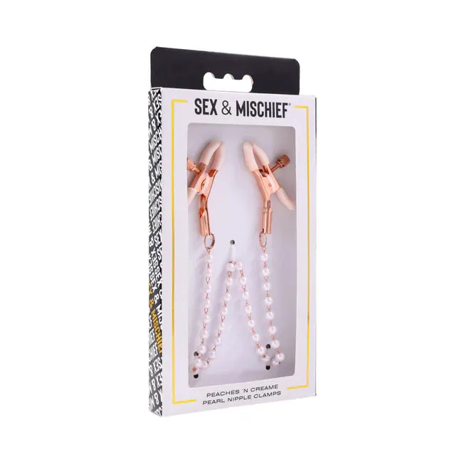 Couples SportSheets Sex Mischief Peaches n CreaMe Pearl Nipple Clamps