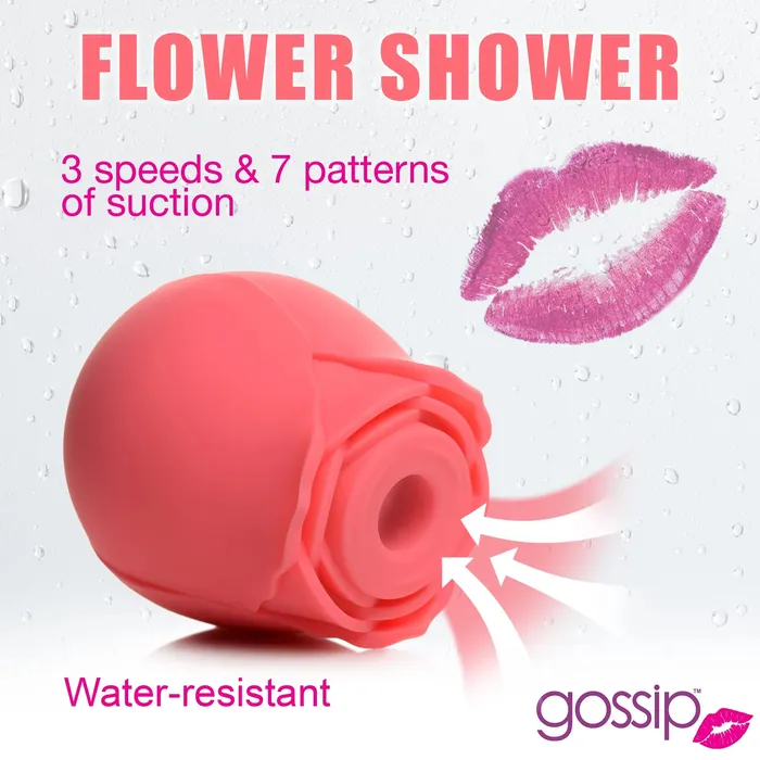 Curve Toys Female Sex Toys Gossip CUM INTO BLOOM Clitoral Suction Stimulator Rose Crave Rose Flower Vibrator
