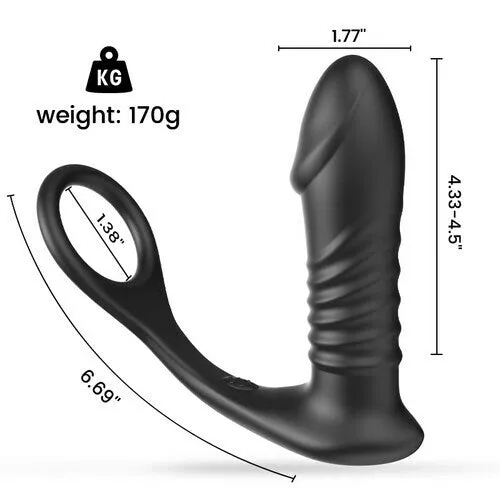 Male Sex Toys 10 Thrilling Vibration 3 Thrusting Silicone Remote Control Cock Ring Anal Vibrator Lusty Age
