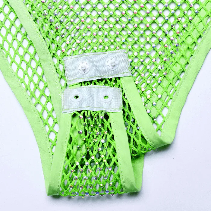 Neon Mesh Bodysuit with Removable Spiked Shoulder Patches EVEs SECRETS Female Sex Toys