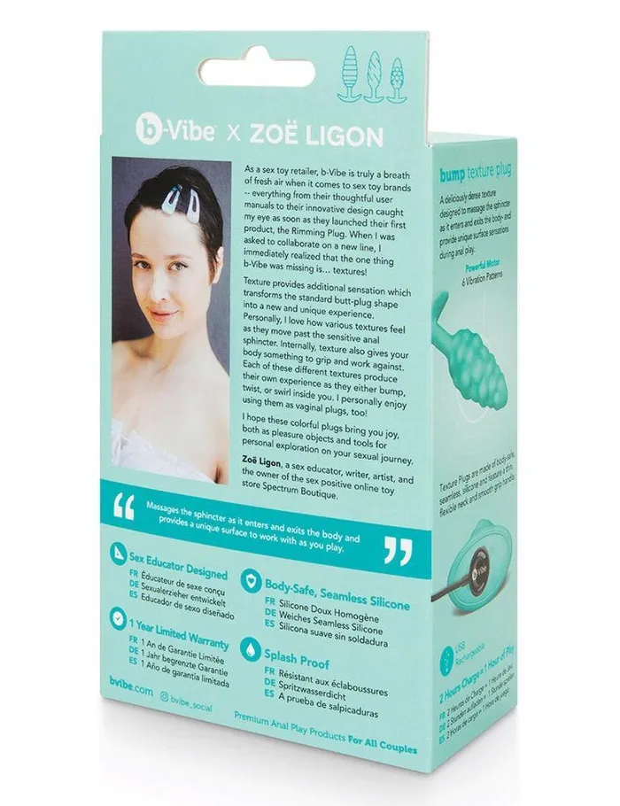 Anal bVibe bVibe Texture Butt Plug Bump Aqua Small