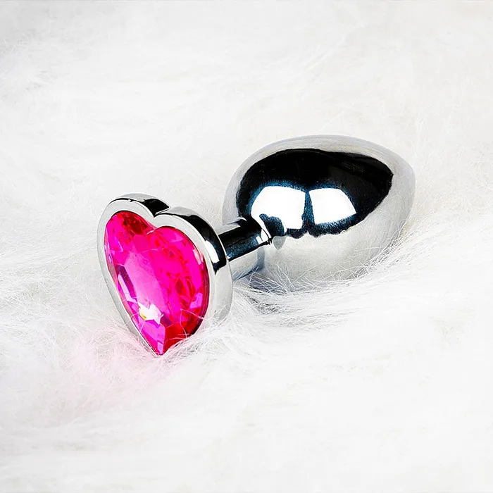 Anal Heart Gem Butt Plug Large Rubellite Pink Shots America