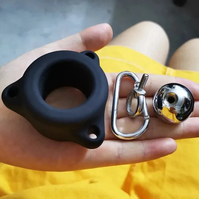 BallbustingToyscom Dildos Silicone Rubber Weighted Testicle Stretcher Torture Toy