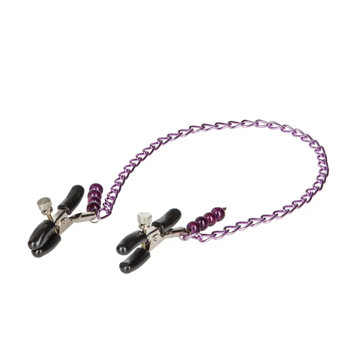 CalExotics Vibrators Nipple play Purple Chain Nipple Clamps