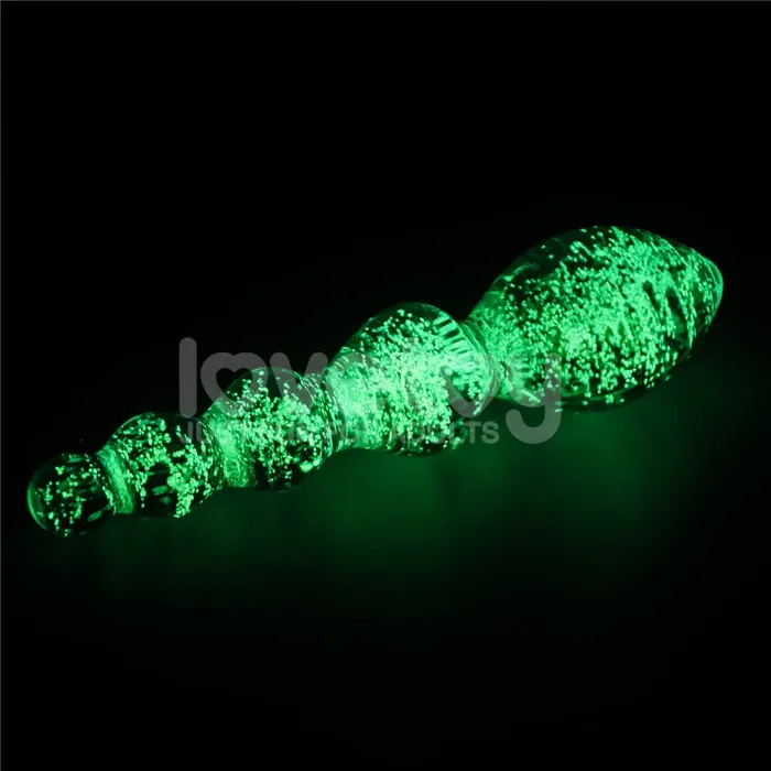 LOVETOY Glow in the dark Twilight Gleam Glass DildoTantalizing Orbs Dildos