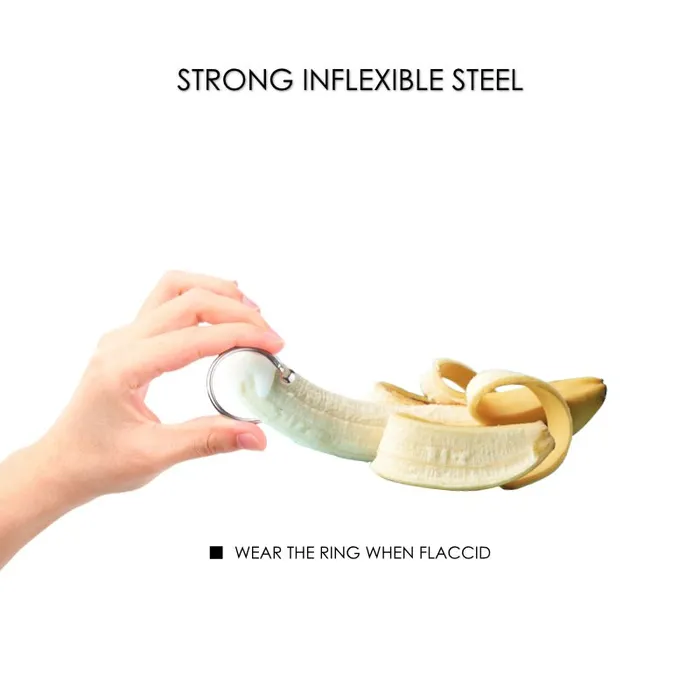 Stainless Steel Beaded CShaped Penis Ring FRISKY BUSINESS SG Male Sex Toys
