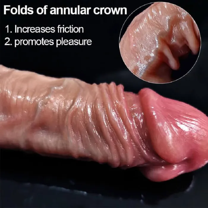WATCH VIDEO Sliding Foreskin Super Skin Realistic Dildo Harness Optional Fast Free Shipping Safystyle Female Sex Toys